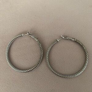 David Yurman Cable Classic Hoop Earrings.